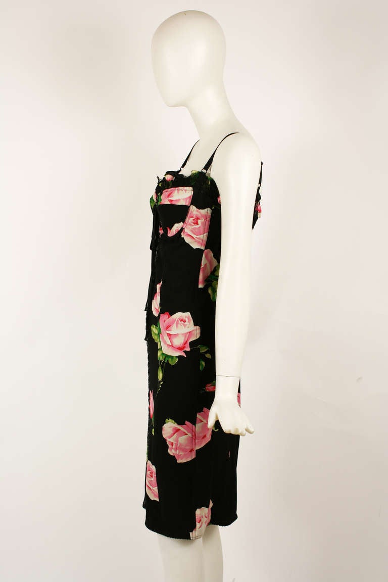Dolce & Gabanna Floral Corset Dress In Excellent Condition In New York, NY