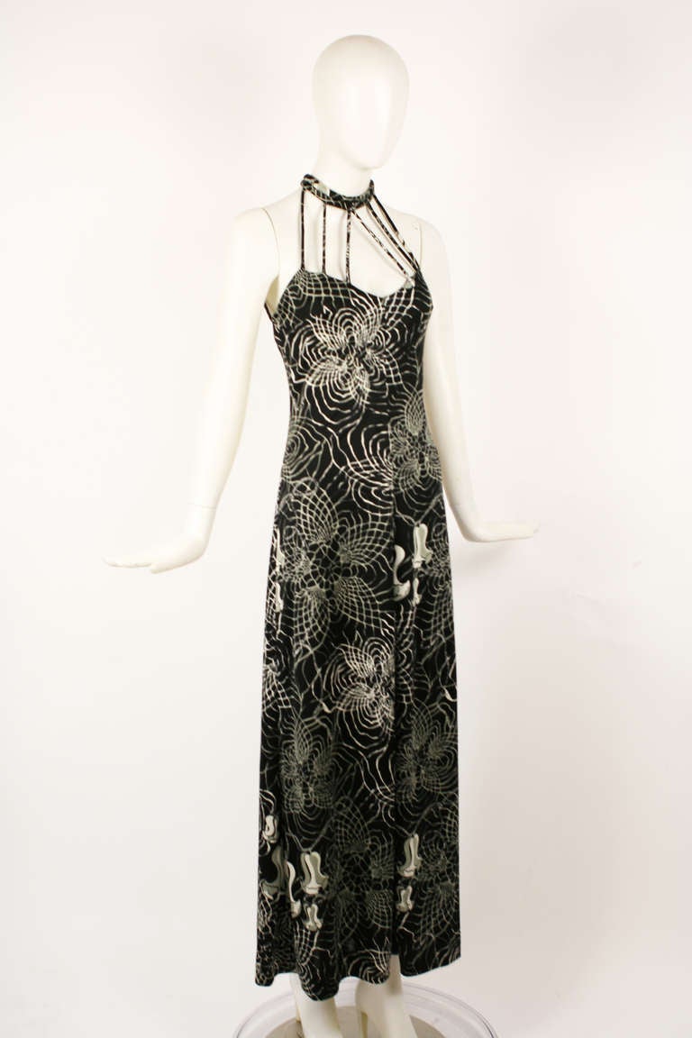 La Mendola Silk Black and White Dress In Excellent Condition For Sale In New York, NY