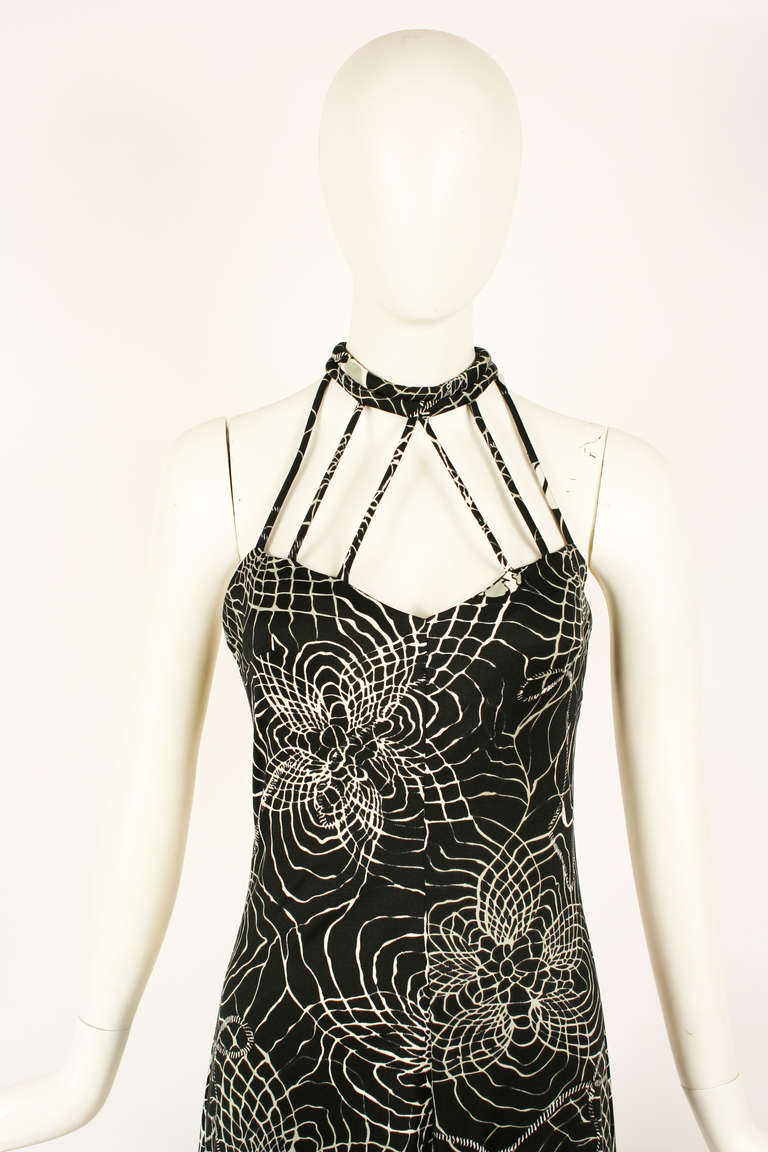 La Mendola Silk Black and White Dress For Sale 3