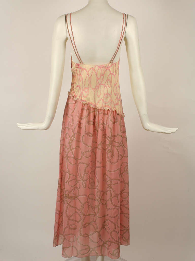 Zandra Rhodes Peach Pink Dress Set For Sale 1