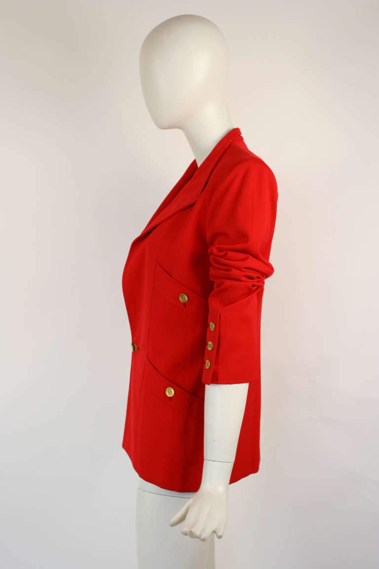 Women's Chanel Red Blazer For Sale