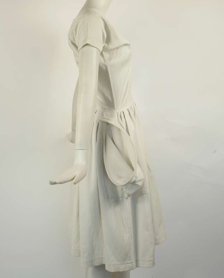 Women's Comme des Garçons White Sculptural Dress For Sale