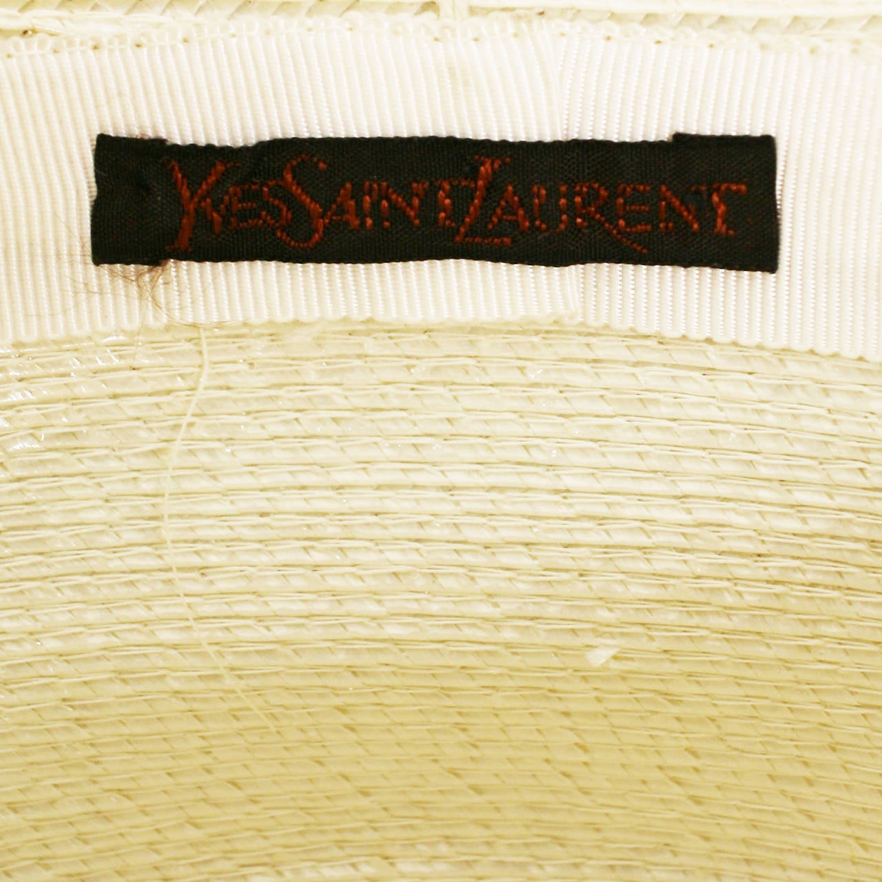 Women's Yves Saint Laurent Pearlized Ivory Wide-Brim Resort Hat YSL