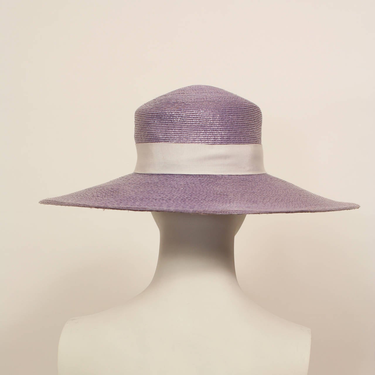 Yves Saint Laurent Purple Runway Wide-Brim Resort Hat YSL In Excellent Condition In New York, NY