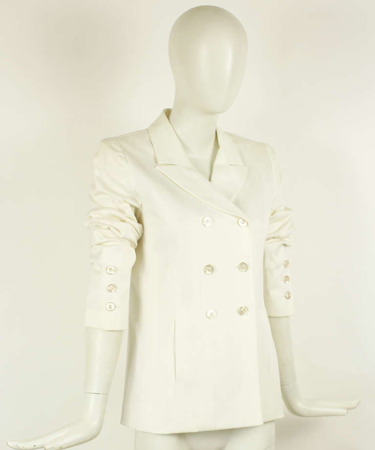 Chanel Off-White Jacket / Blazer 1998 Printemps In Excellent Condition For Sale In New York, NY