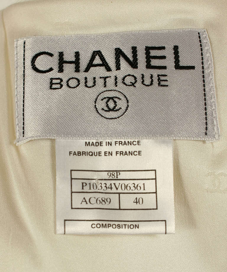 Chanel Off-White Jacket / Blazer 1998 Printemps For Sale 5