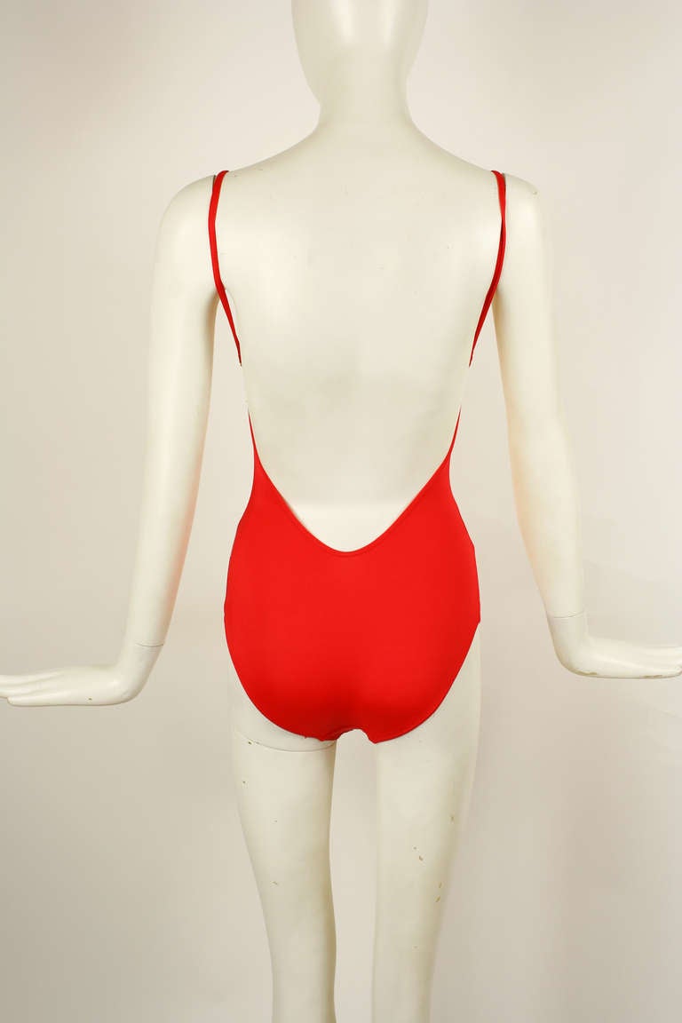 Women's Rare Kansai Yamamoto Red Swimsuit