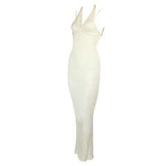 Vintage John Galliano White Open Knit Resort Dress / Beach Wedding