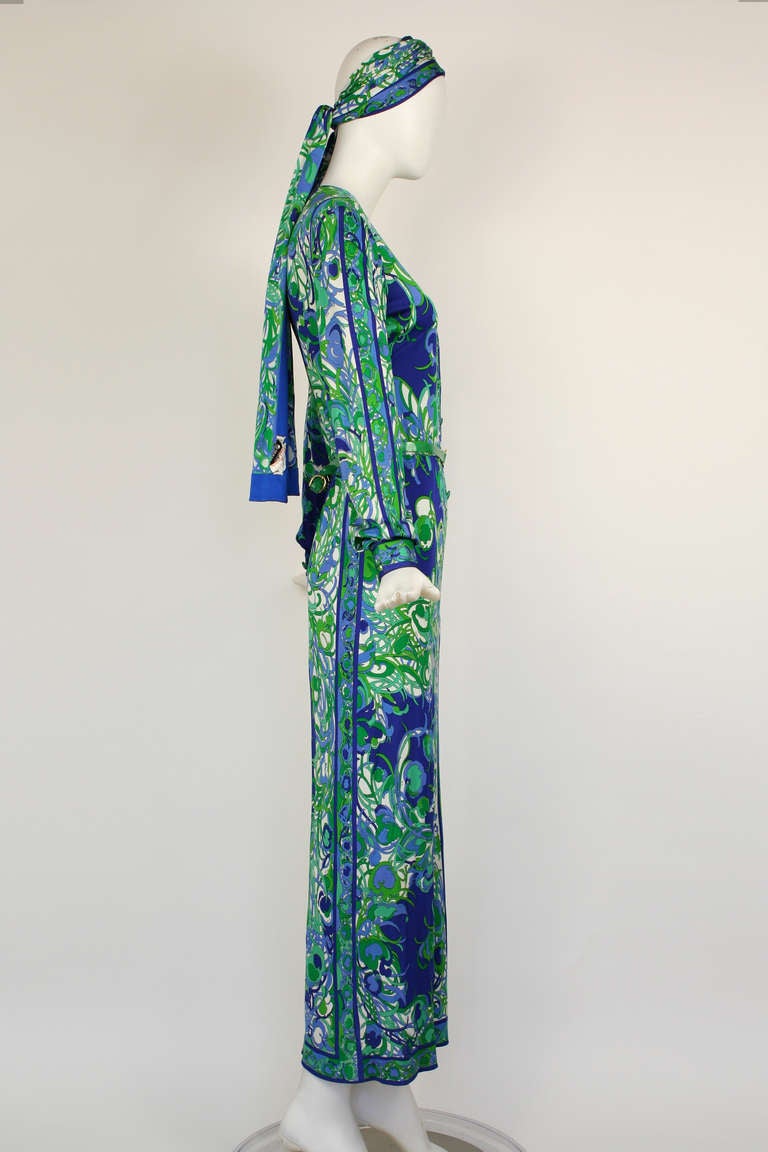 Emilio Pucci Dress and Scarf Set In Excellent Condition For Sale In New York, NY