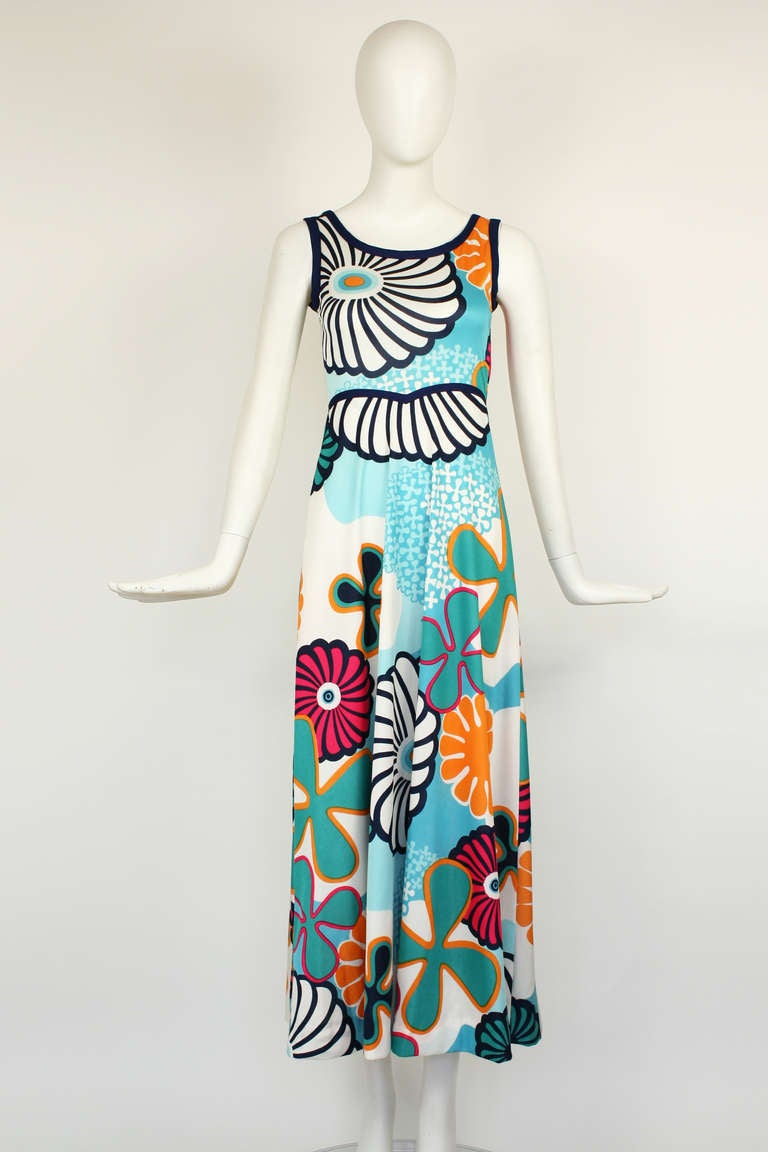 Don Luis De Espana Open-Back Resort Dress 1970s In Excellent Condition For Sale In New York, NY