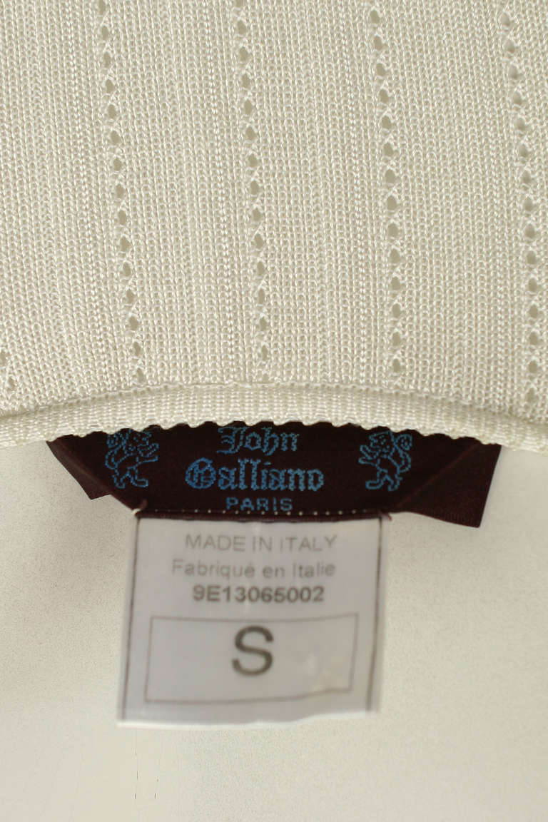 John Galliano White Open Knit Resort Dress / Beach Wedding For Sale 2