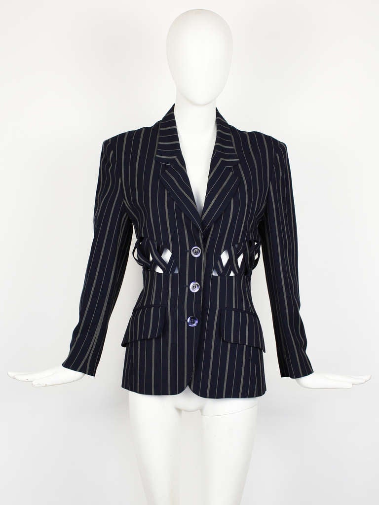 Lolita Lempicka Lattice Cut-Out Jacket In Excellent Condition For Sale In New York, NY