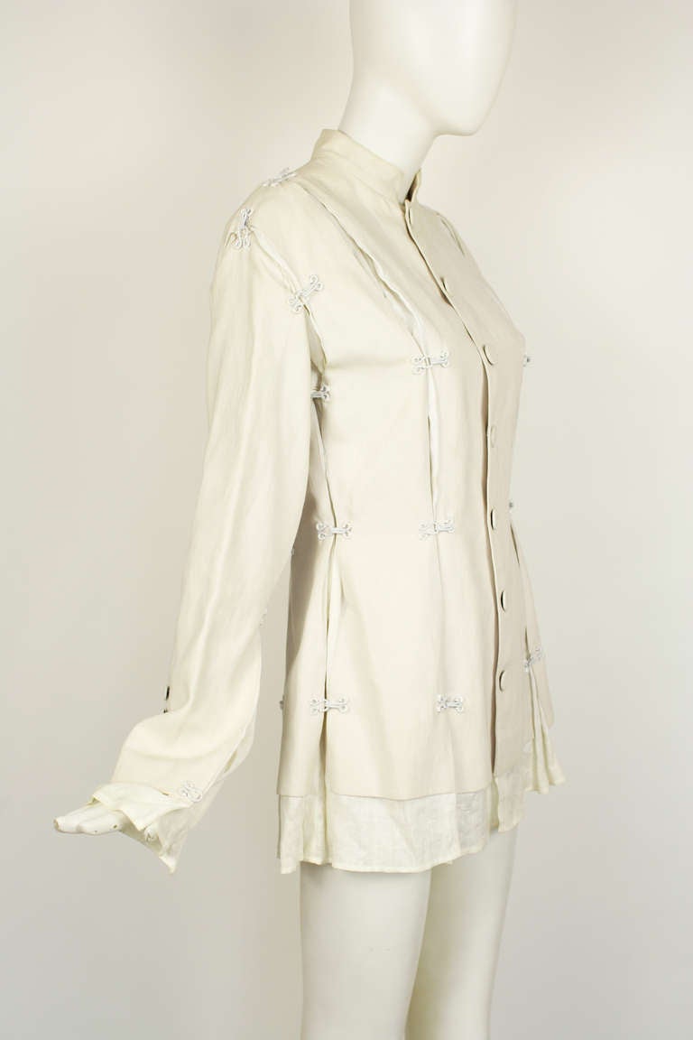 Women's Jean Paul Gaultier Hook Linen Blazer For Sale