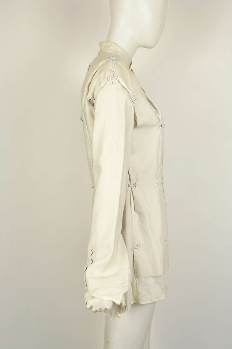 Jean Paul Gaultier Hook Linen Blazer For Sale 1