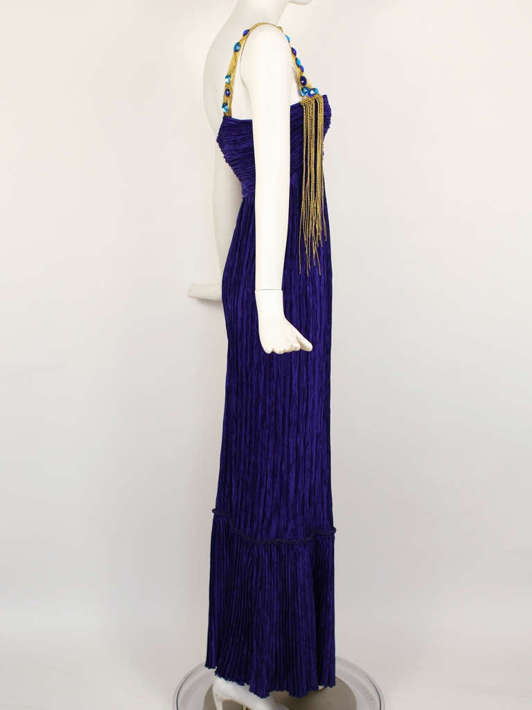 Mary Mcfadden Purple Silk Dress For Sale 2