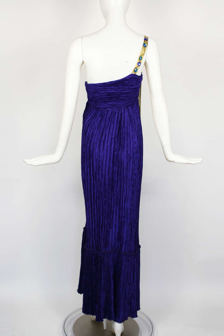 Mary Mcfadden Purple Silk Dress For Sale 3