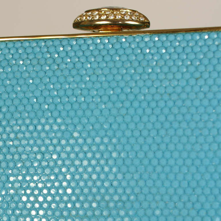 Judith Leiber Turquoise Minaudière Crystal Bag 1