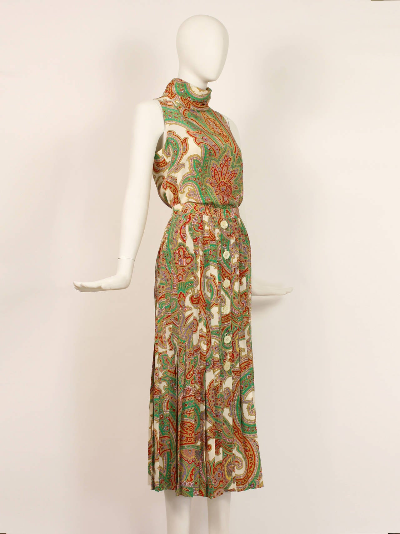Valentino 1990s Silk Paisley Ensemble