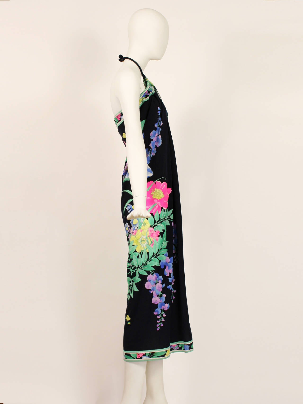1970s Vintage Leonard Resort Swim Wrap Dress In Excellent Condition For Sale In New York, NY
