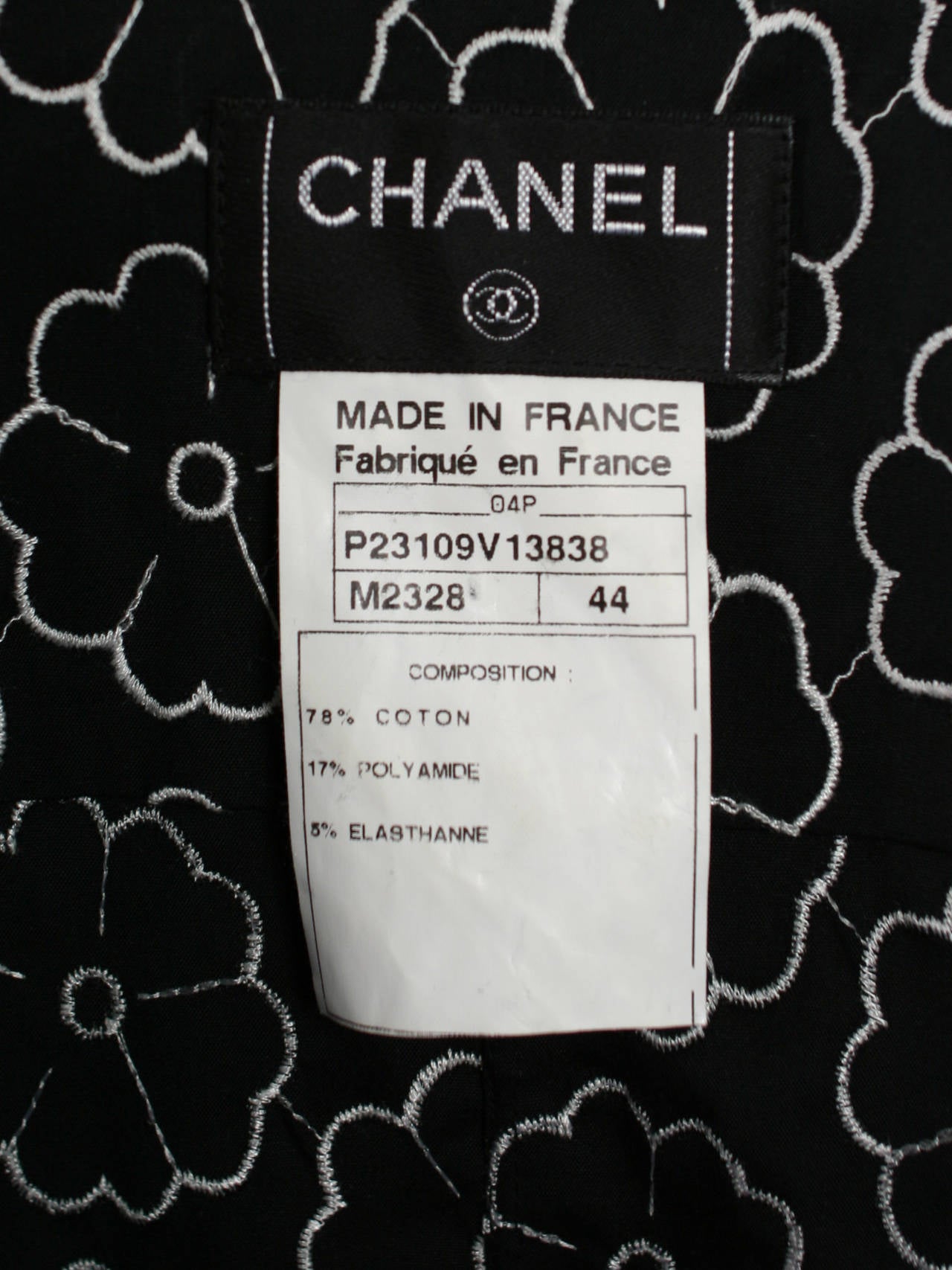 Chanel Black Camelia Embroidred Shirt For Sale 5