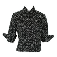 Chanel Black Camelia Embroidred Shirt