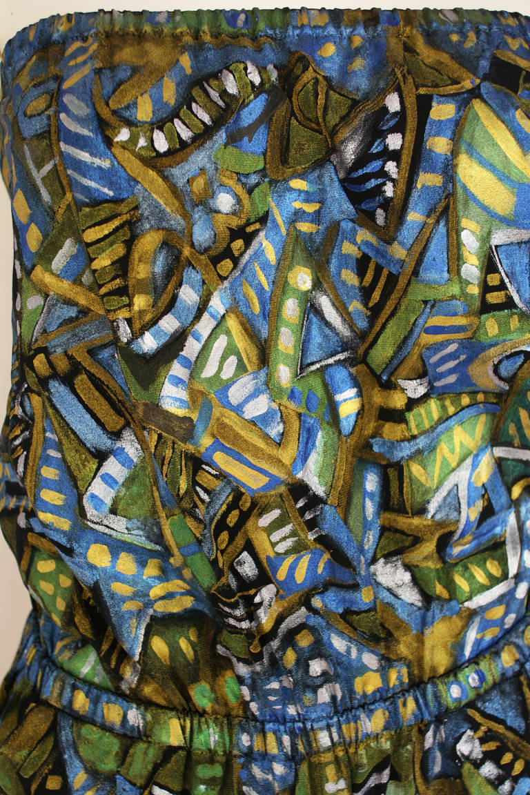 Juliana Lazzaro Hand Painted Jumpsuit For Sale 1