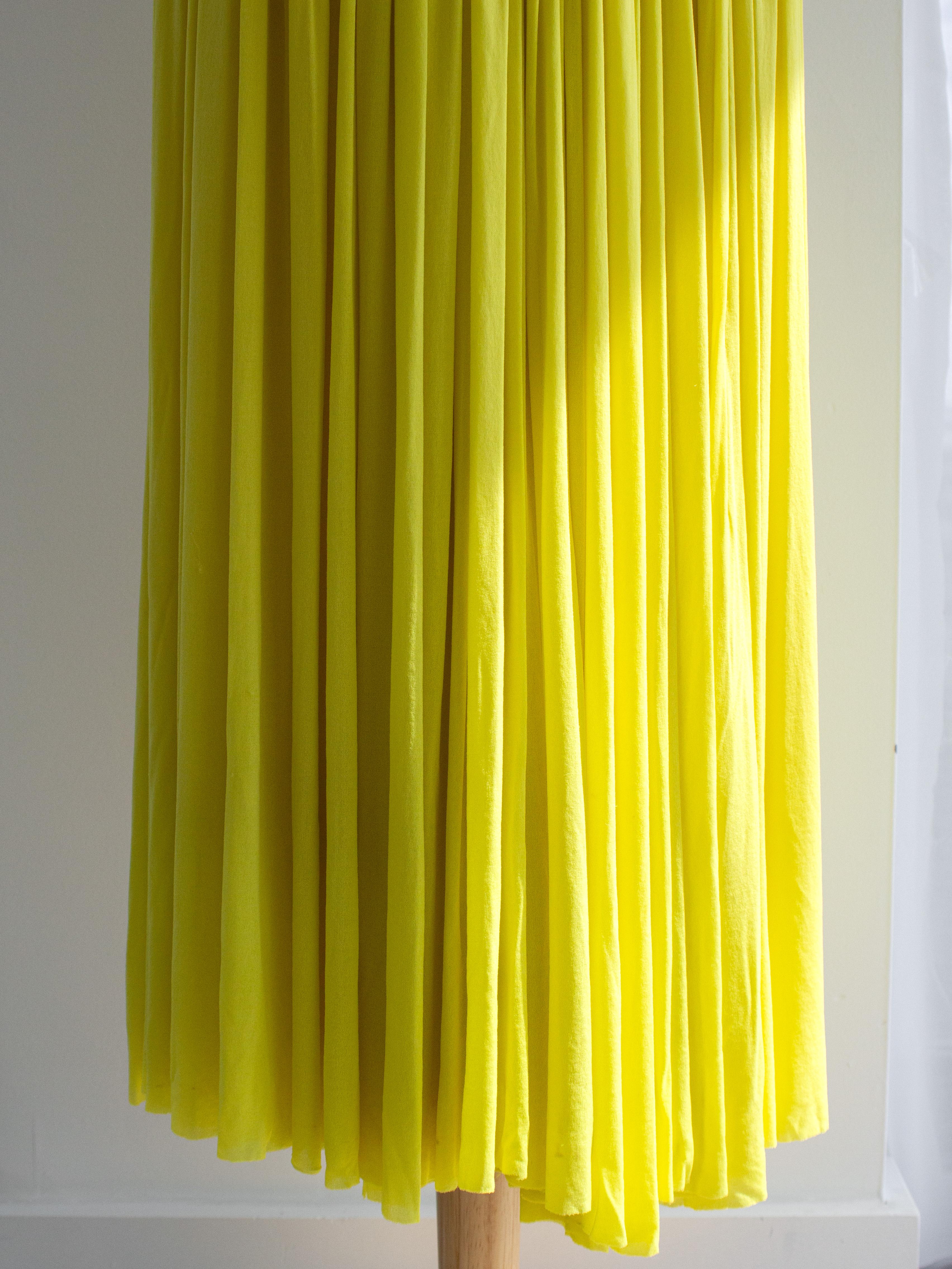 Madame Grès Haute Couture 1956 Pleated Chartreuse Yellow Jersey Hellenic Gown For Sale 2
