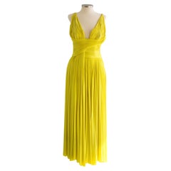Madame Grès Haute Couture 1956 Robe hellénique plissée en jersey chartreuse jaune