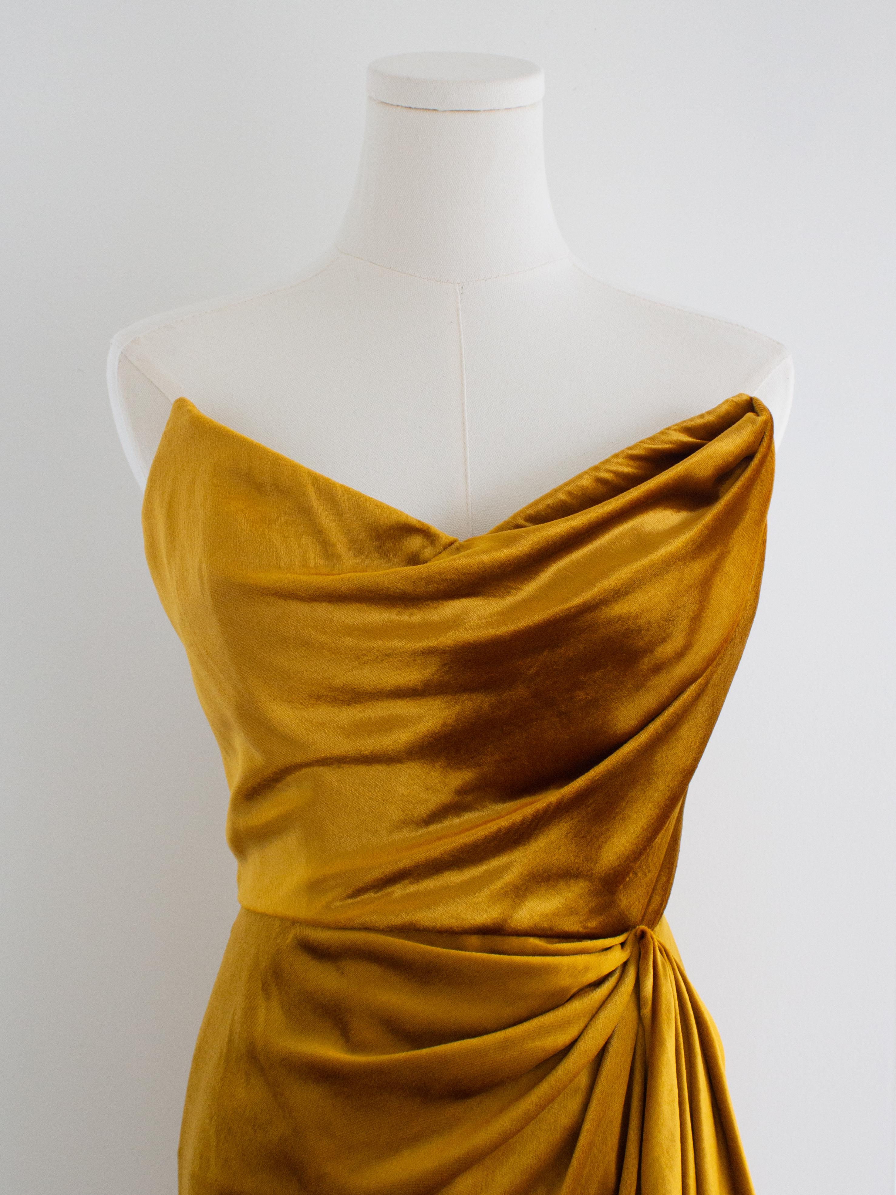NWT Jason Wu Collection Babygirl Marigold Velvet Drapiertes Kleid im Angebot 1