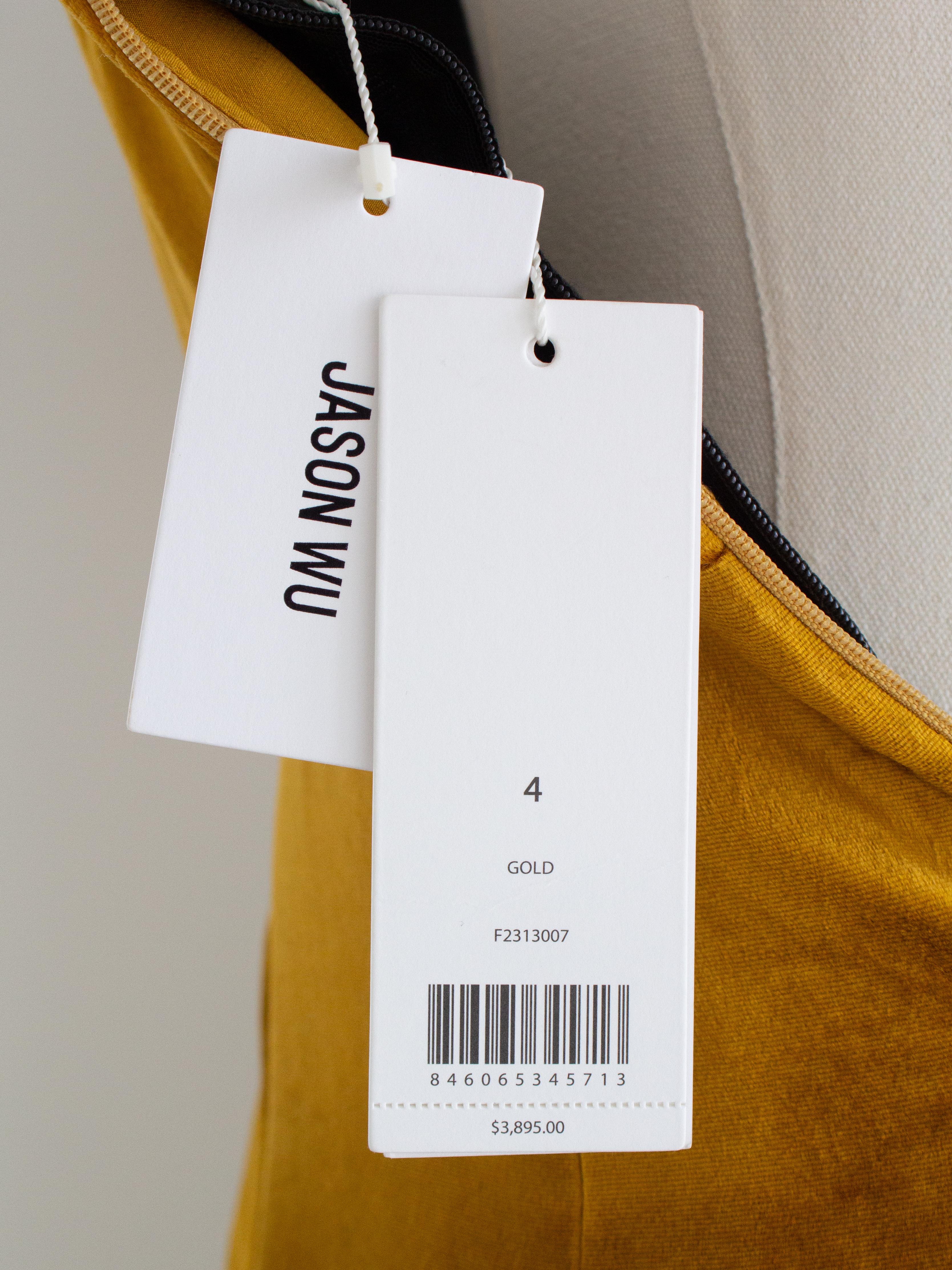 NWT Jason Wu Collection Babygirl Marigold Velvet Drapiertes Kleid Damen im Angebot