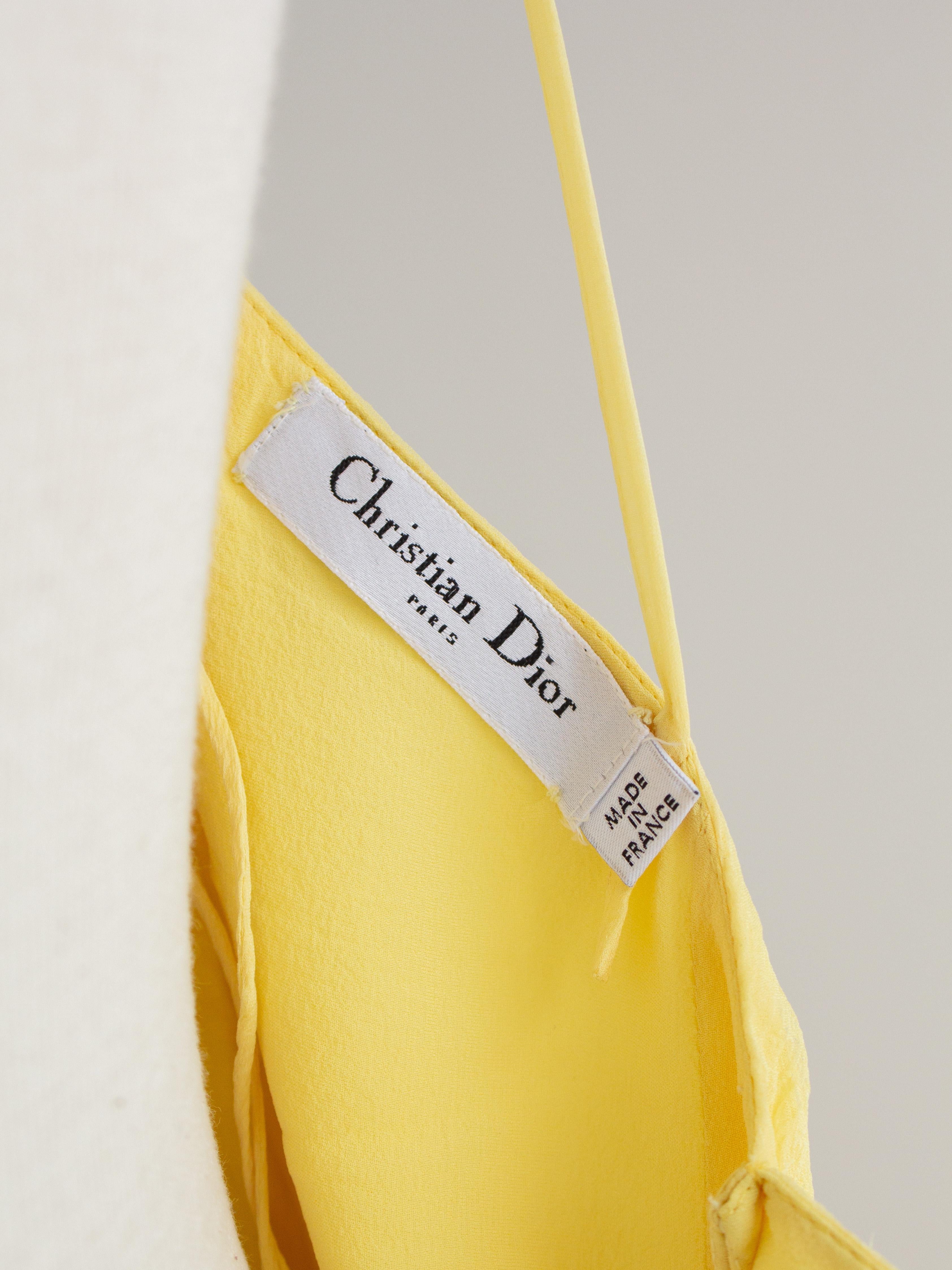 Christian Dior by John Galliano Resort 2008 Robe en soie jaune avec ceinture ornée de bijoux en vente 9