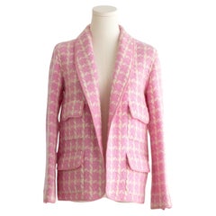 Rare Chanel Vintage S/S 1996 Barbie Pink White Checkered Tweed CC 96P Jacket