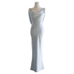 Christian Dior by John Galliano S/S1998 Boudoir Icy Blue Silk Draped Floral Gown