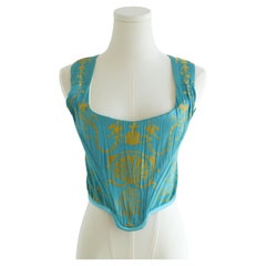 Vivienne Westwood Vintage S/S 1992 Salon Boulle Turquoise Blue Corset Top