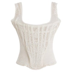 Vivienne Westwood S/S 1992 Salon White Boulle Mesh Tulle Corset
