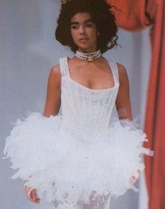 Vivienne Westwood S/S 1992 Salon White Boulle Mesh Tulle Corset