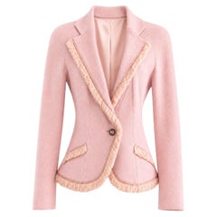Christian Dior by John Galliano Fall/Winter 1997 Pink Tweed Fringe Jacket