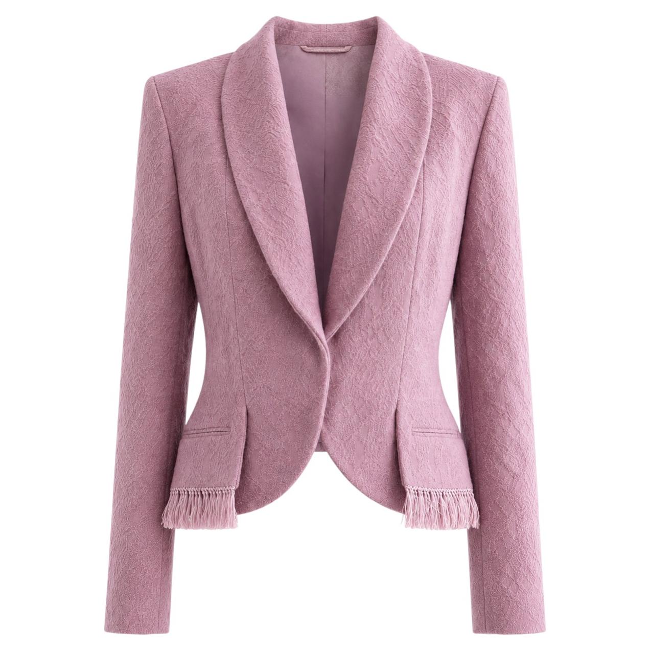 Christian Dior by John Galliano Autunno/Inverno 1999 Giacca con frange color malva in vendita