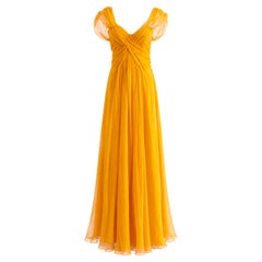 Christian Dior by John Galliano Cruise 2010 Marigold Yellow Draped Chiffon Gown