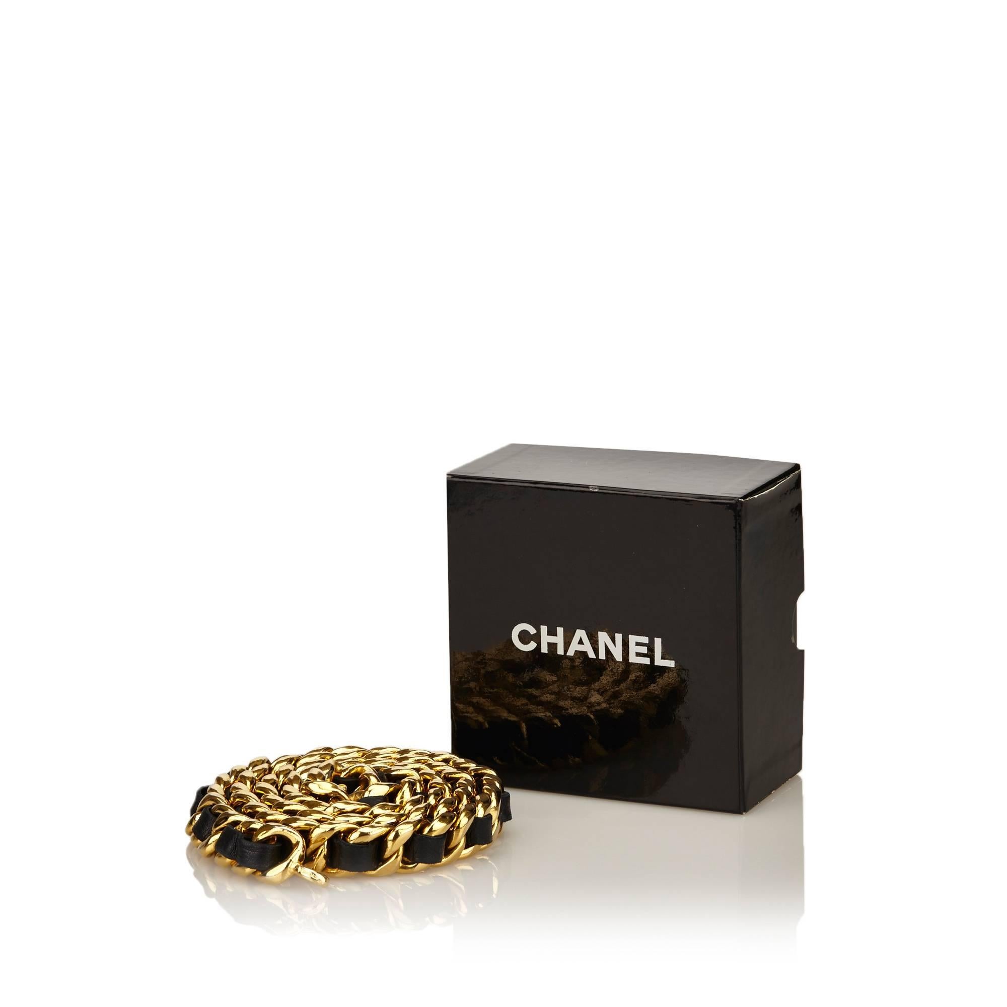 Chanel Black Medallion Gold Chain Belt In Excellent Condition In Sheung Wan, HK