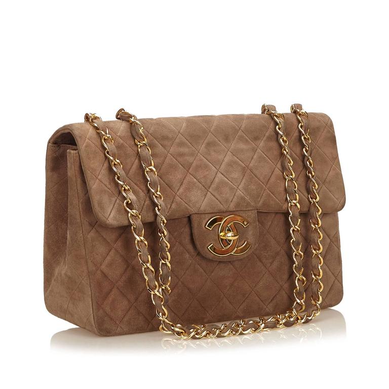 brown suede chanel backpack