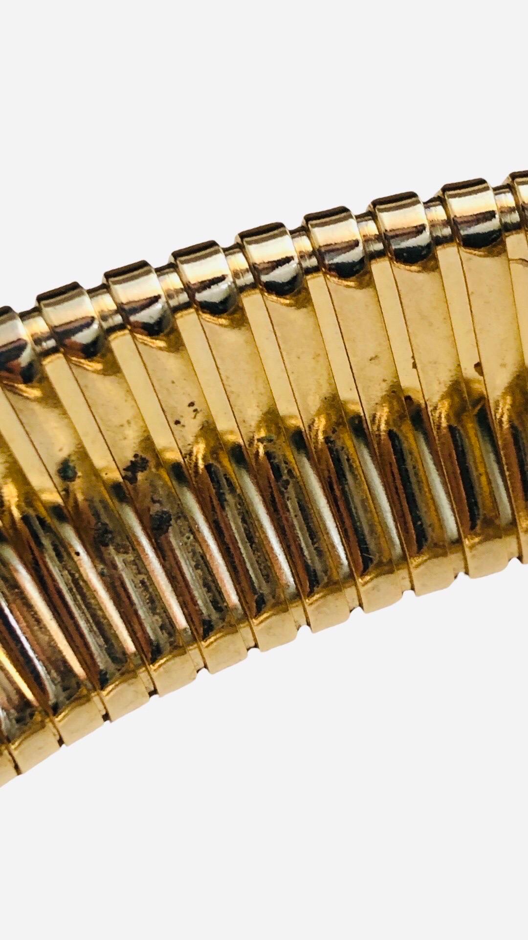 Vintage Gold Toned Hardware Choker Necklace For Sale 2