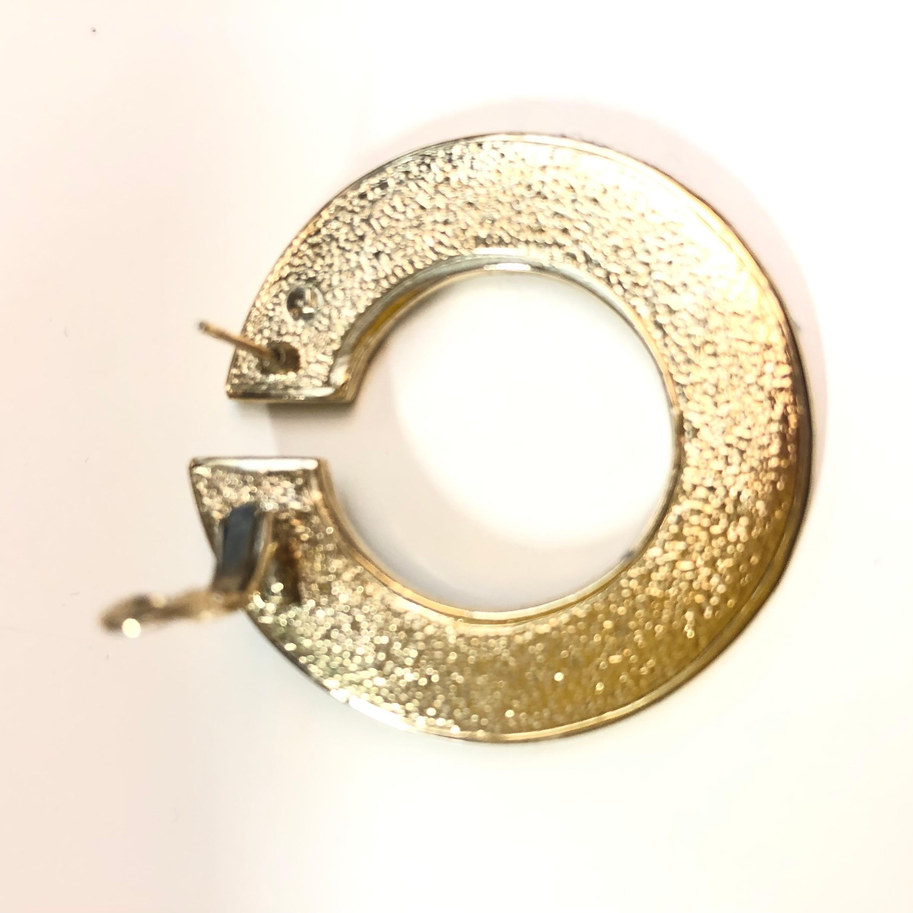 Turquoise Gold Metal Hardware Round Earrings For Sale 1