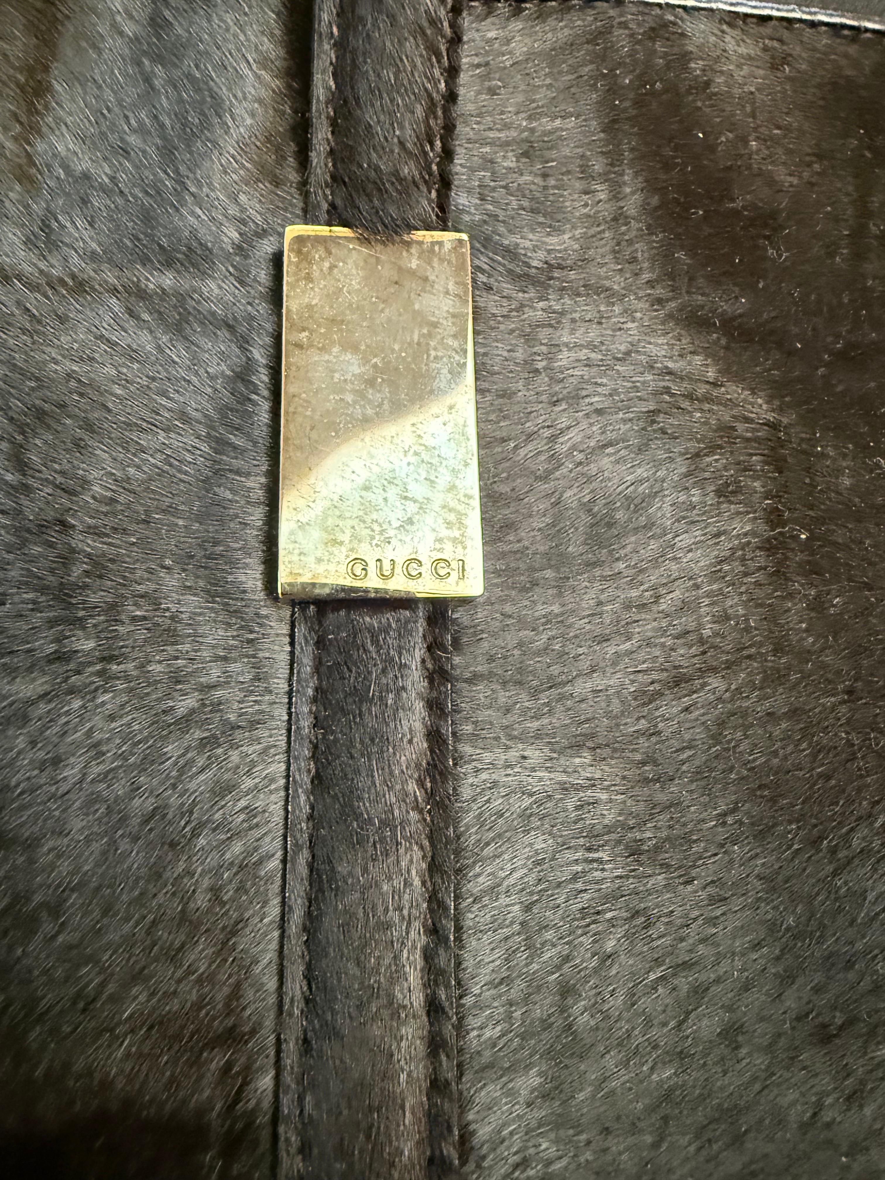 Gucci horsehair and leather shoulder bag For Sale 5