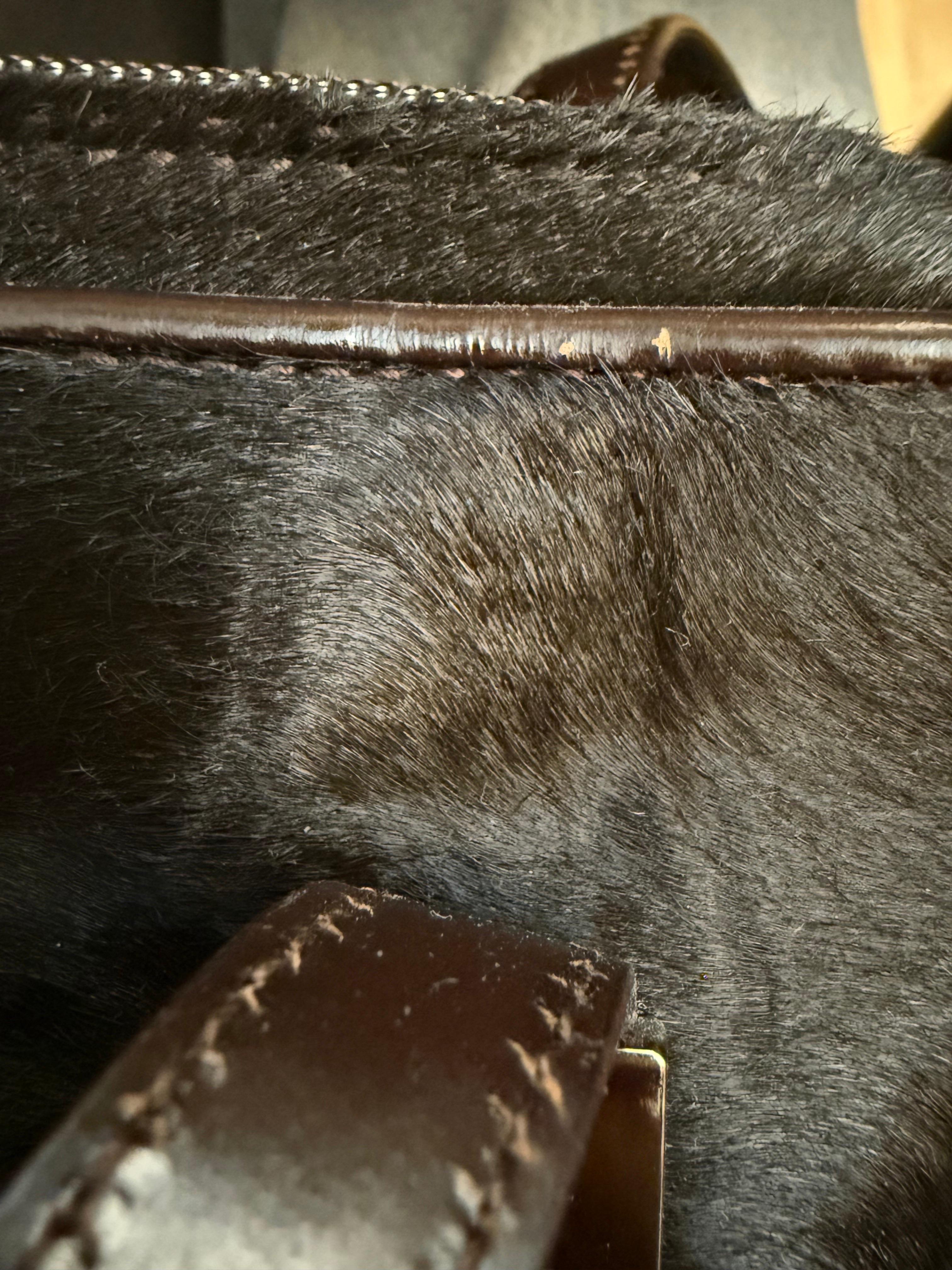 Gucci horsehair and leather shoulder bag For Sale 8
