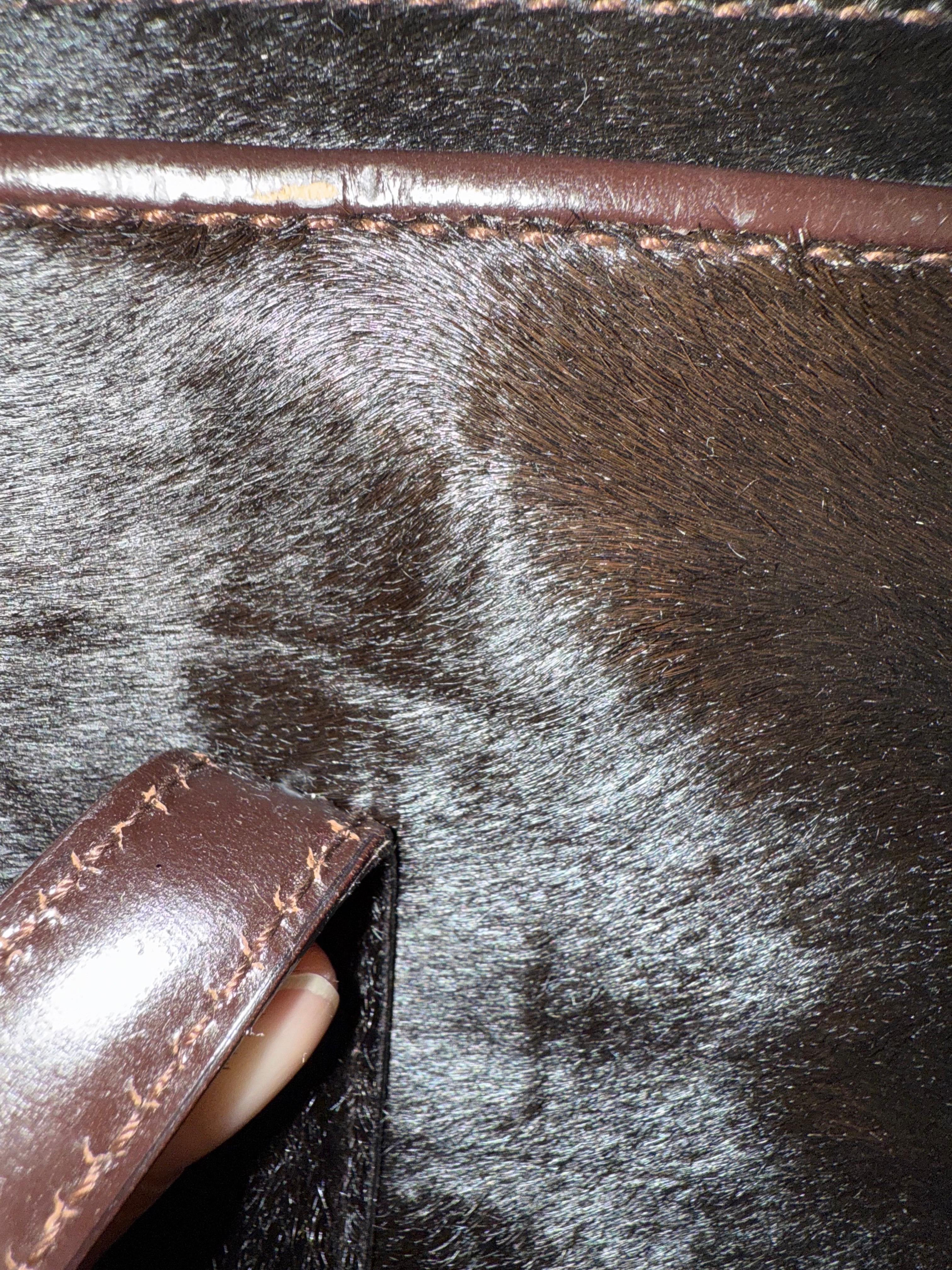 Gucci horsehair and leather shoulder bag For Sale 9