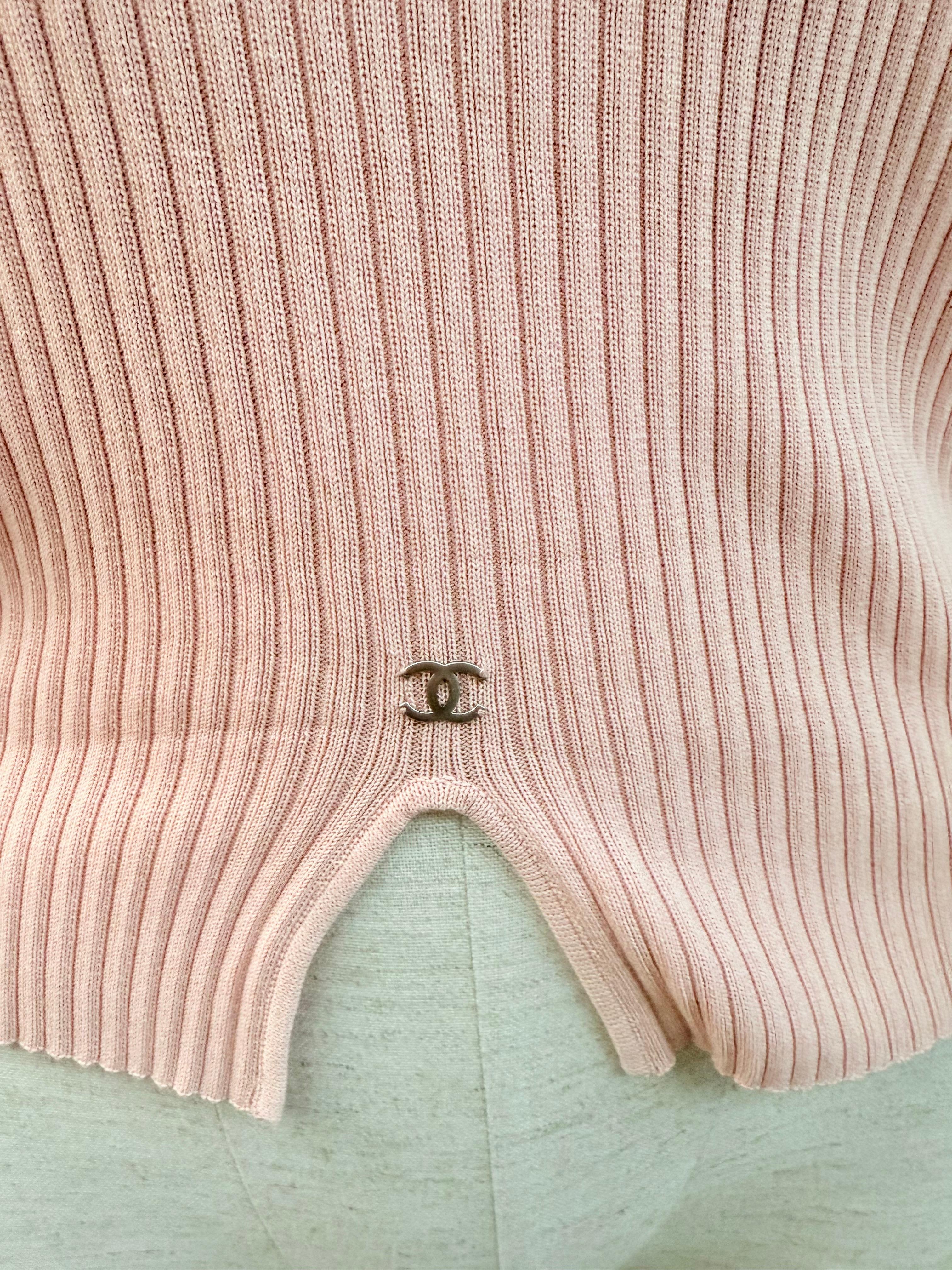 da uomo o donna Canotta in maglia rosa Chanel in vendita