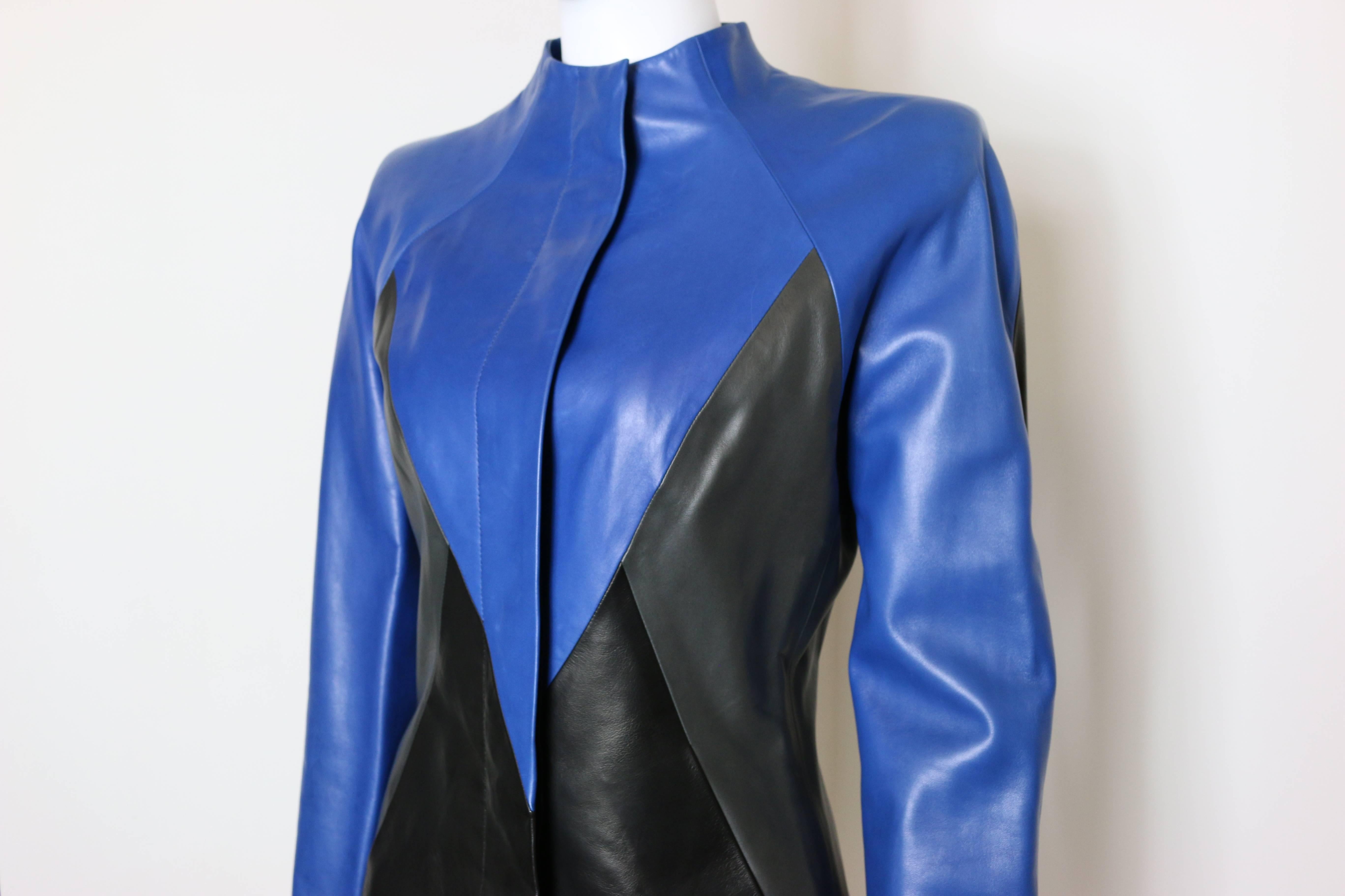 Givenchy Haute Couture Colour Blocked Geometric Leather Jacket 1