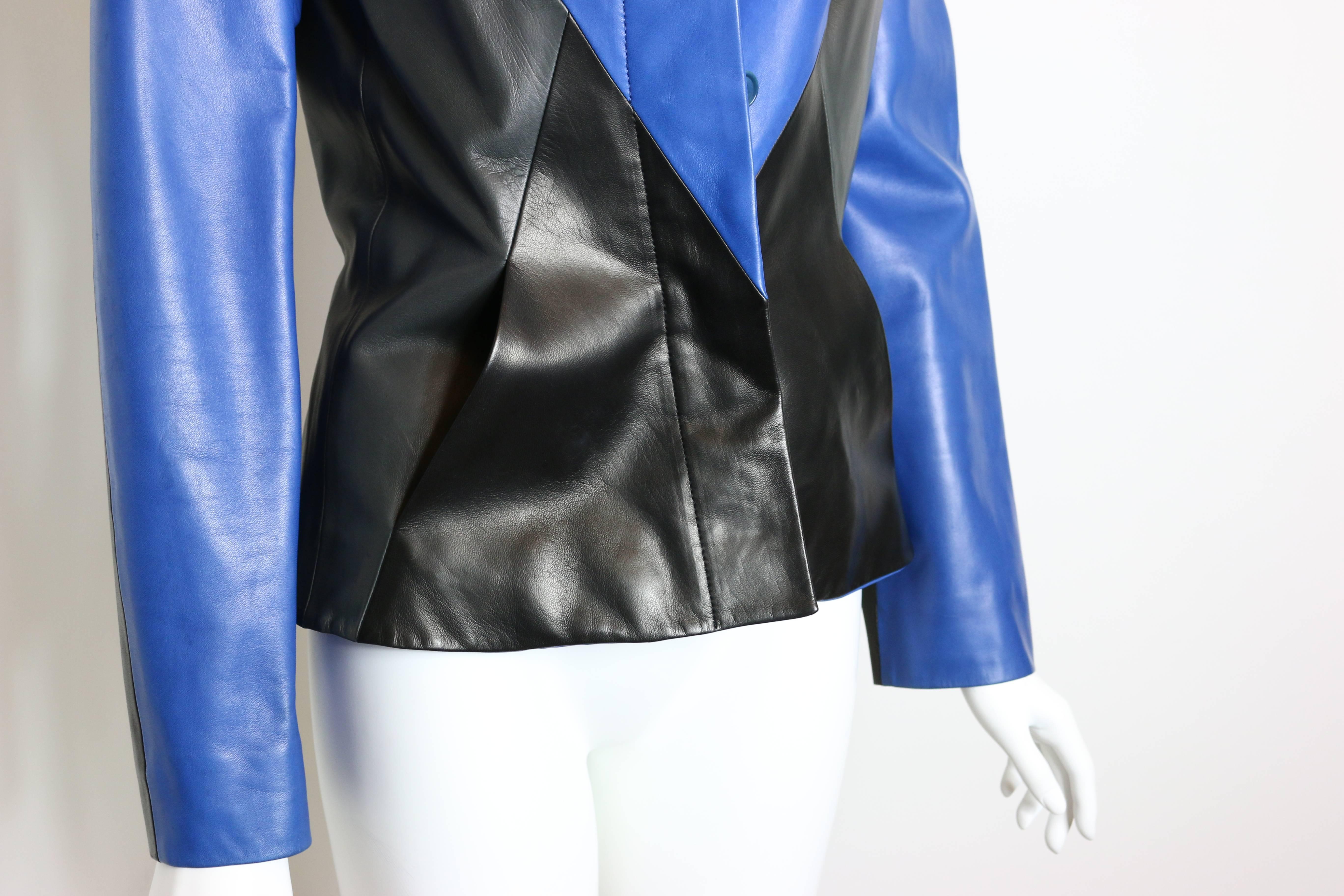Givenchy Haute Couture Colour Blocked Geometric Leather Jacket 2