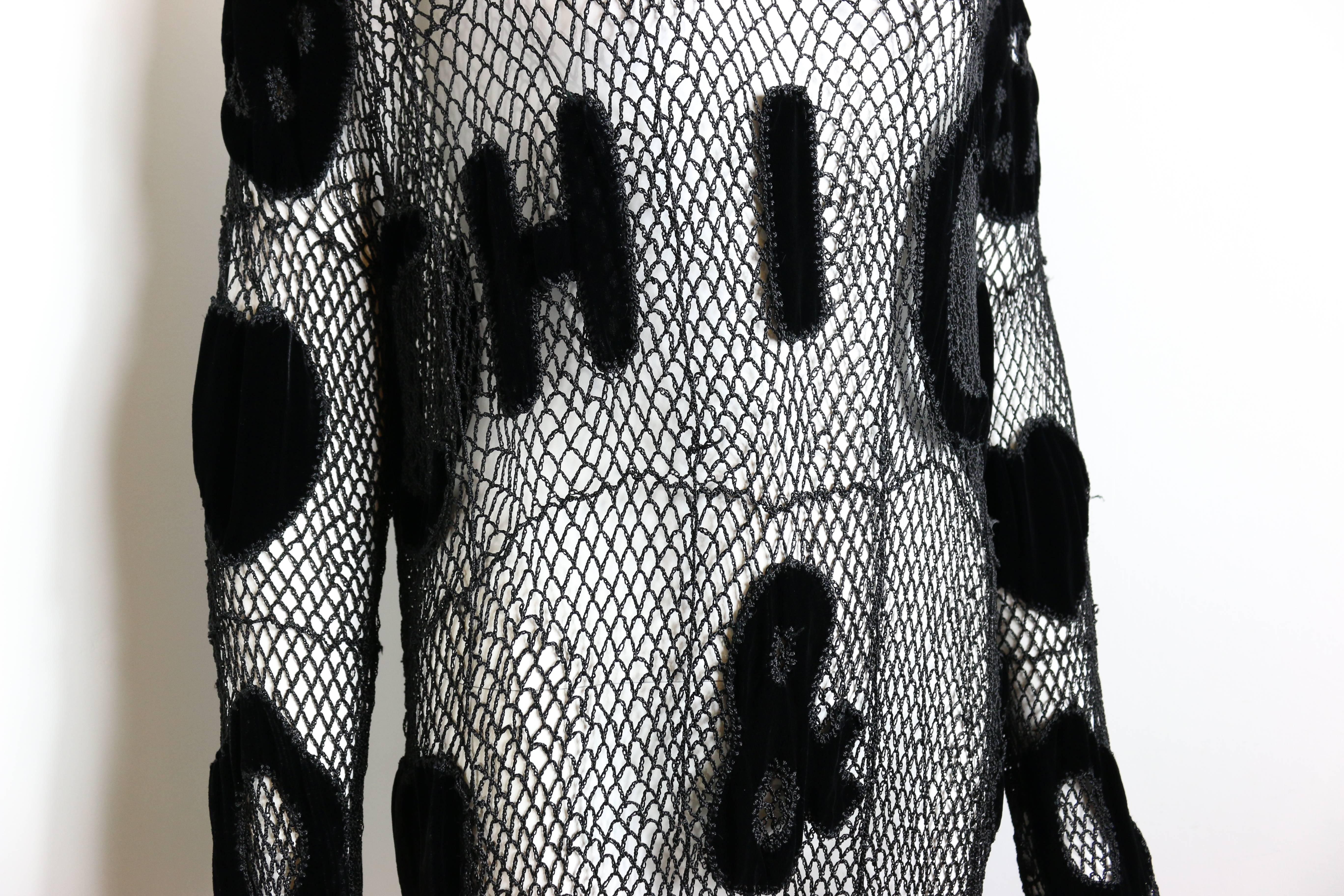 - Chic and cheap Moschino black see through mesh knitted dress from the 80s 